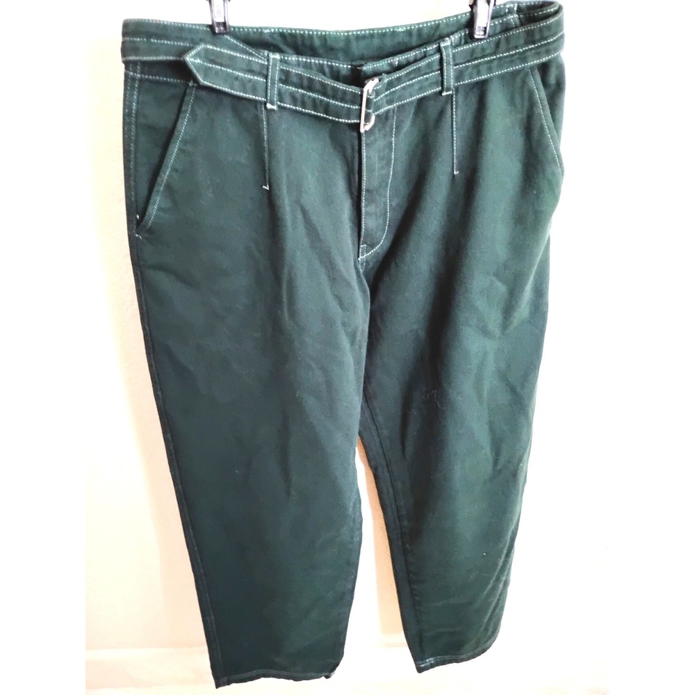 Zara Green Chino Trousers Stitch Pants US 32 utility gorpcore‎ streetwear
